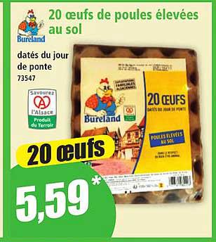 20 oeufs de poules élevées au sol