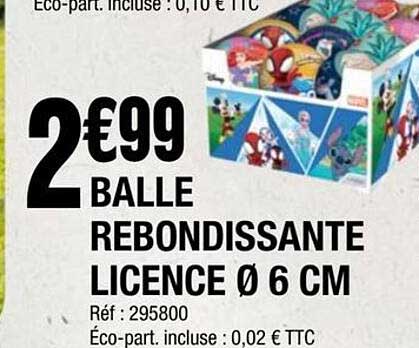 2€99 BALLE REBONDISSANTE LICENCE Ø 6 CM