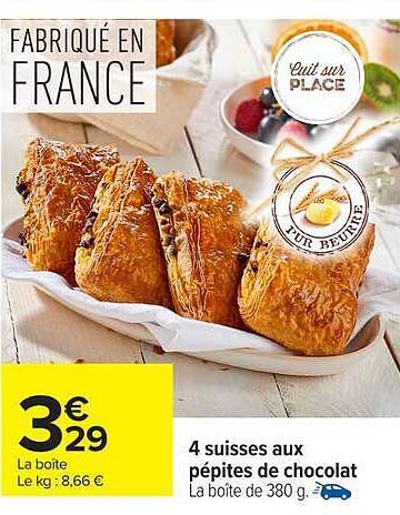 4 suisses aux pépites de chocolat
