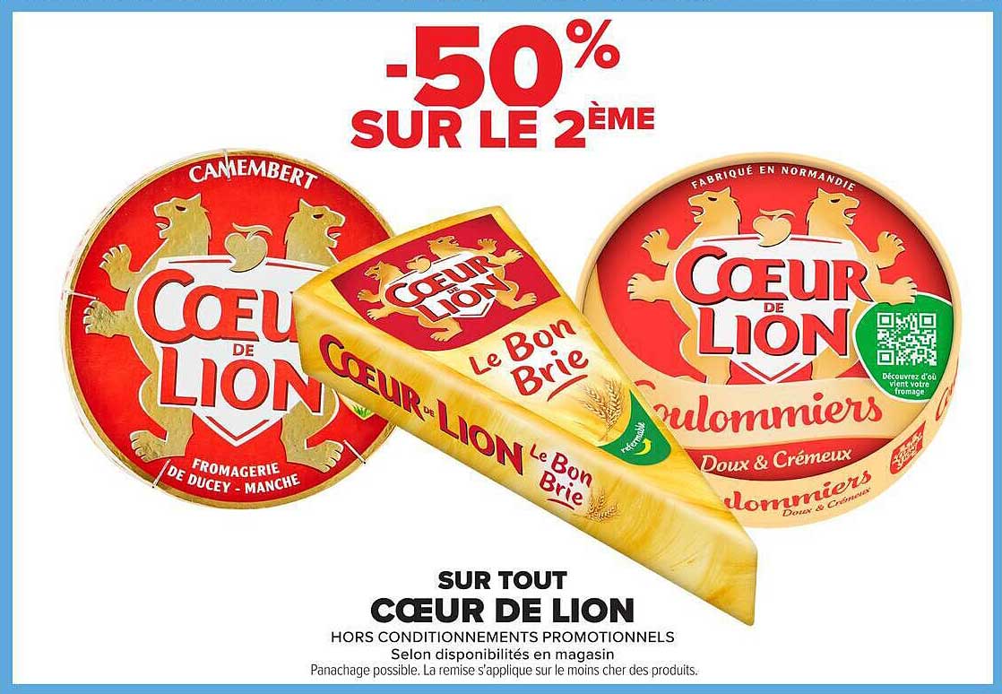 -50% SUR LE 2ÈME SUR TOUT CŒUR DE LION