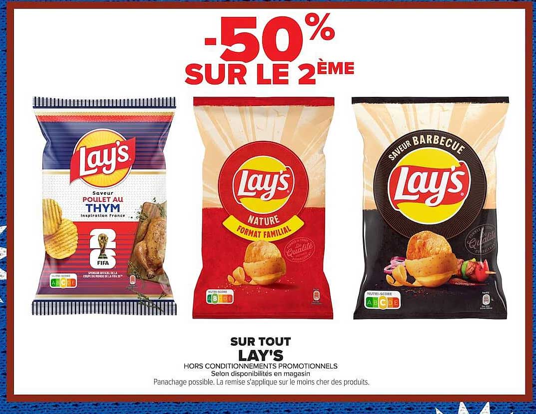 -50% SUR LE 2ÈME SUR TOUT LAY'S