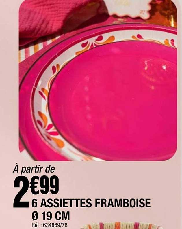 6 ASSIETTES FRAMBOISE Ø 19 CM