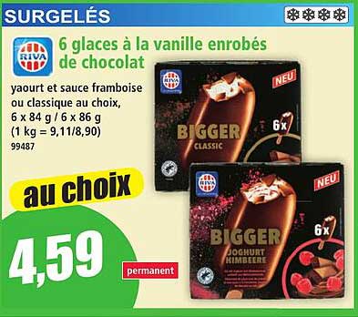 6 glaces à la vanille enrobés de chocolat
