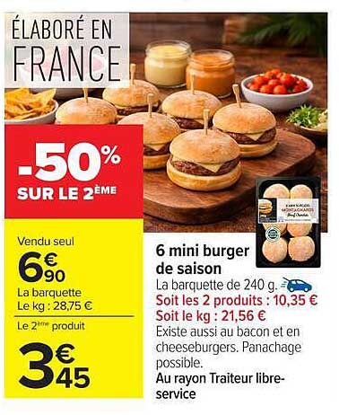 6 mini burger de saison