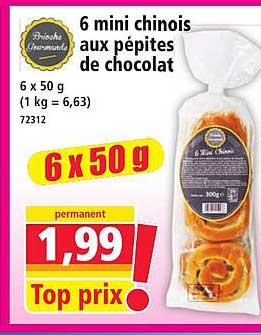 6 mini chinois aux pépites de chocolat