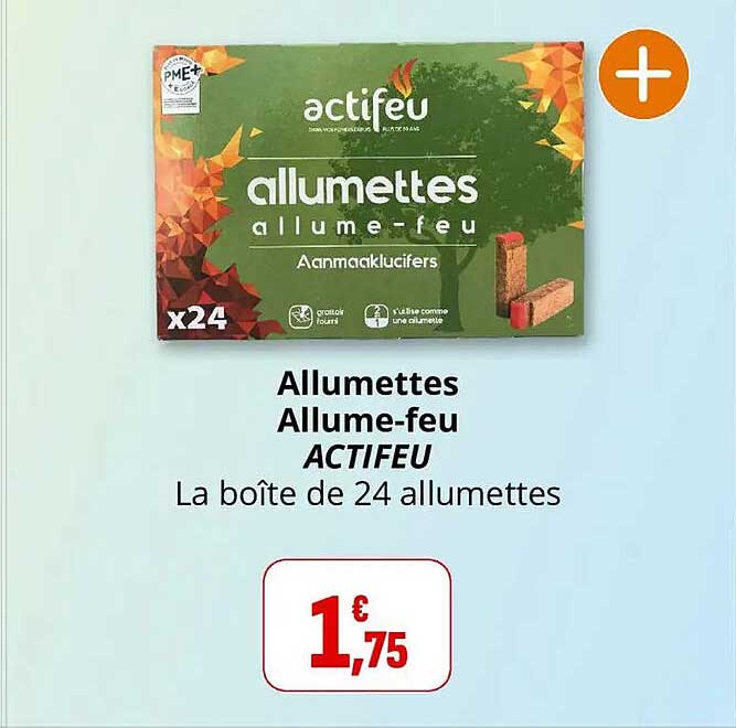 Allumettes Allume-feu ACTIFEU La boîte de 24 allumettes