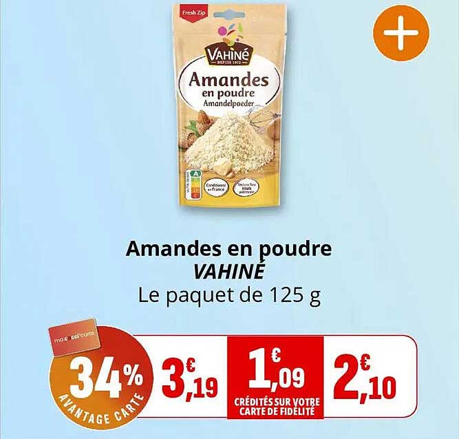 Amandes en poudre VAHINE Le paquet de 125 g