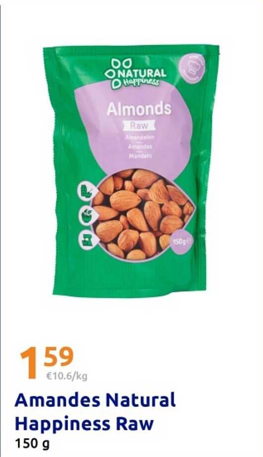 Amandes Natural Happiness Raw 150 g
