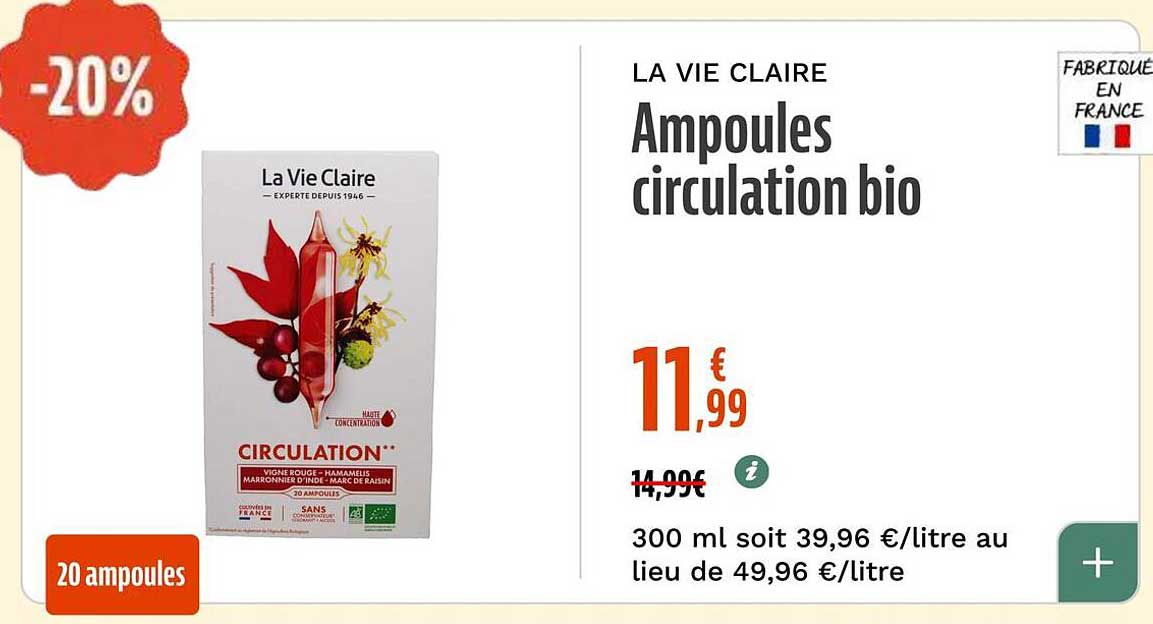 Ampoules circulation bio