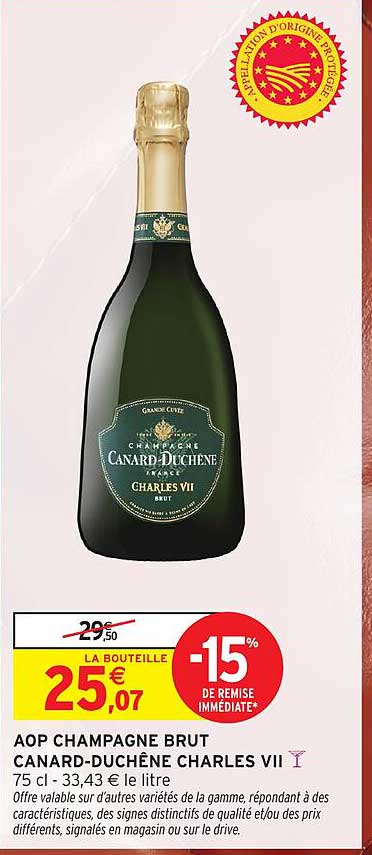 AOP CHAMPAGNE BRUT CANARD-DUCHÊNE CHARLES VII