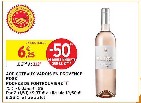 AOP CÔTEAUX VAROIS EN PROVENCE ROSÉ ROCHES DE FONTROUVIÈRE