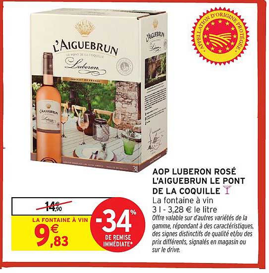 AOP LUBERON ROSÉ L'AIGUEBRUN LE PONT DE LA COQUILLE