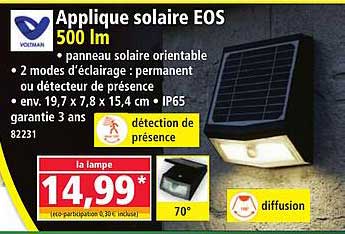 Applique solaire EOS 500 lm