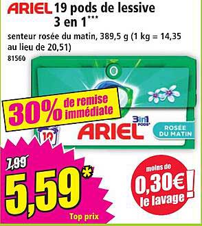 ARIEL 19 pods de lessive 3 en 1**