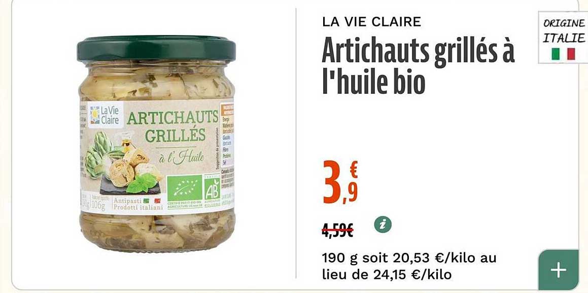 Artichauts grillés à l'huile bio