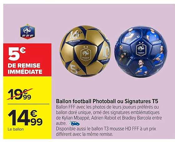 Ballon football Photoball ou Signatures T5