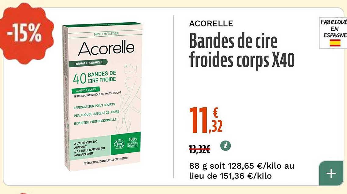 Bande de cire froides corps X40