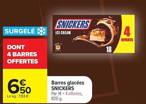 Barres glacées SNICKERS