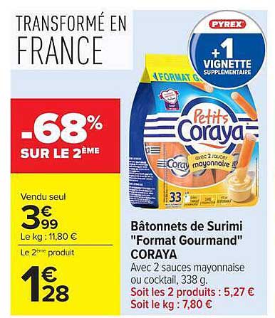 Bâtonnets de Surimi "Format Gourmand" CORAYA