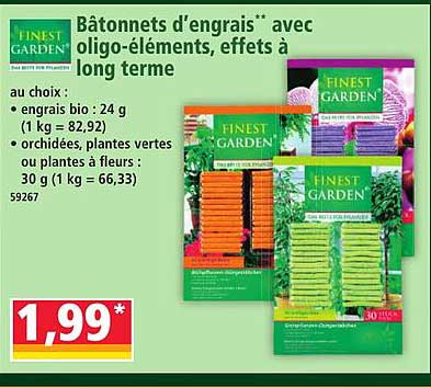 Bâtonnets d'engrais* avec oligo-éléments, effets à long terme