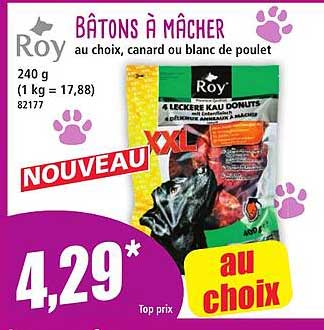 BÂTONS À MÂCHER au choix, canard ou blanc de poulet