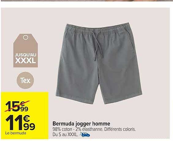 Bermuda jogger homme