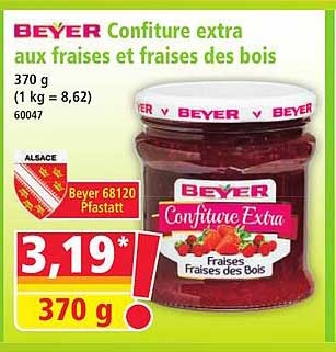 Beyer Confiture extra aux fraises et fraises des bois