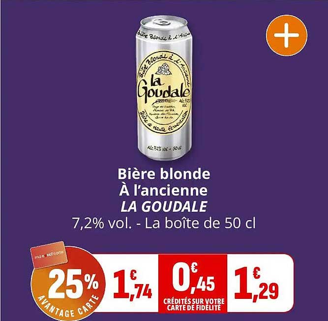 Bière blonde À l’ancienne LA GOUDALE 7,2% vol. - La boîte de 50 cl