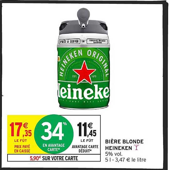 BIERE BLONDE HEINEKEN