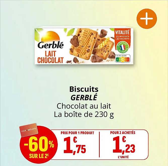 Biscuits GERBLÉ Chocolat au lait La boîte de 230 g