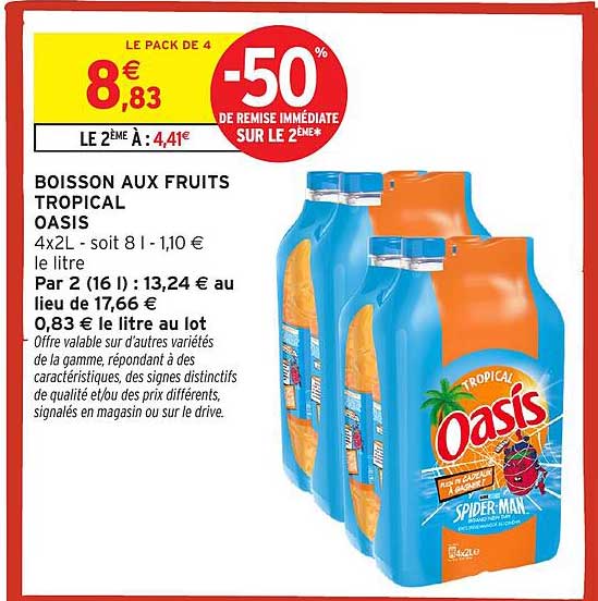 BOISSON AUX FRUITS TROPICAL OASIS