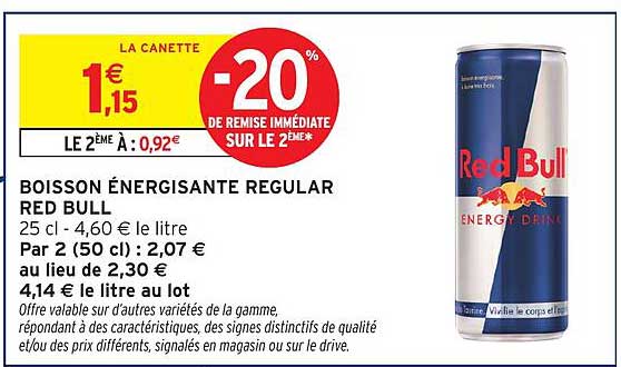 BOISSON ÉNERGISANTE REGULAR RED BULL