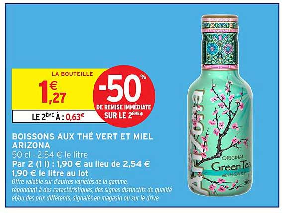BOISSONS AUX THÉ VERT ET MIEL ARIZONA