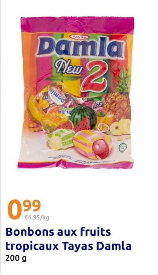 Bonbons aux fruits tropicaux Tayas Damla 200 g