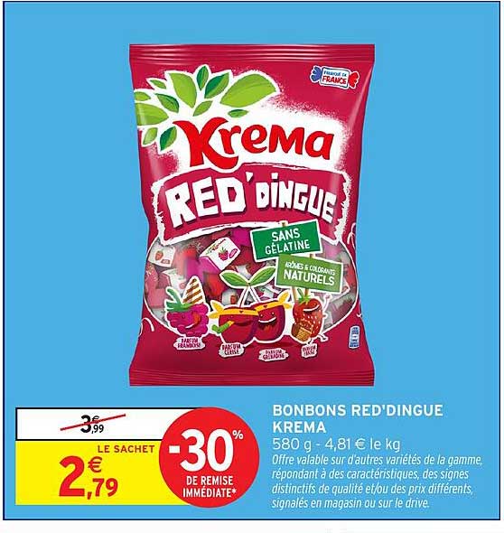 BONBONS RED'DINGUE KREMA 580 g - 4,81 € le kg