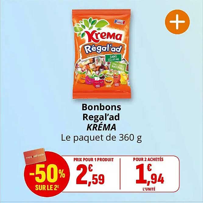 Bonbons Regal'ad KRÉMA Le paquet de 360 g