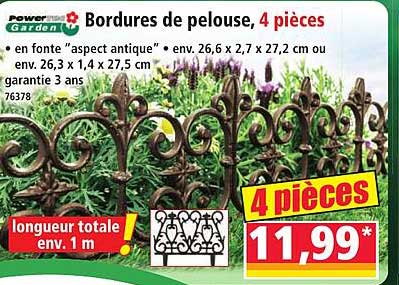 Bordures de pelouse, 4 pièces
