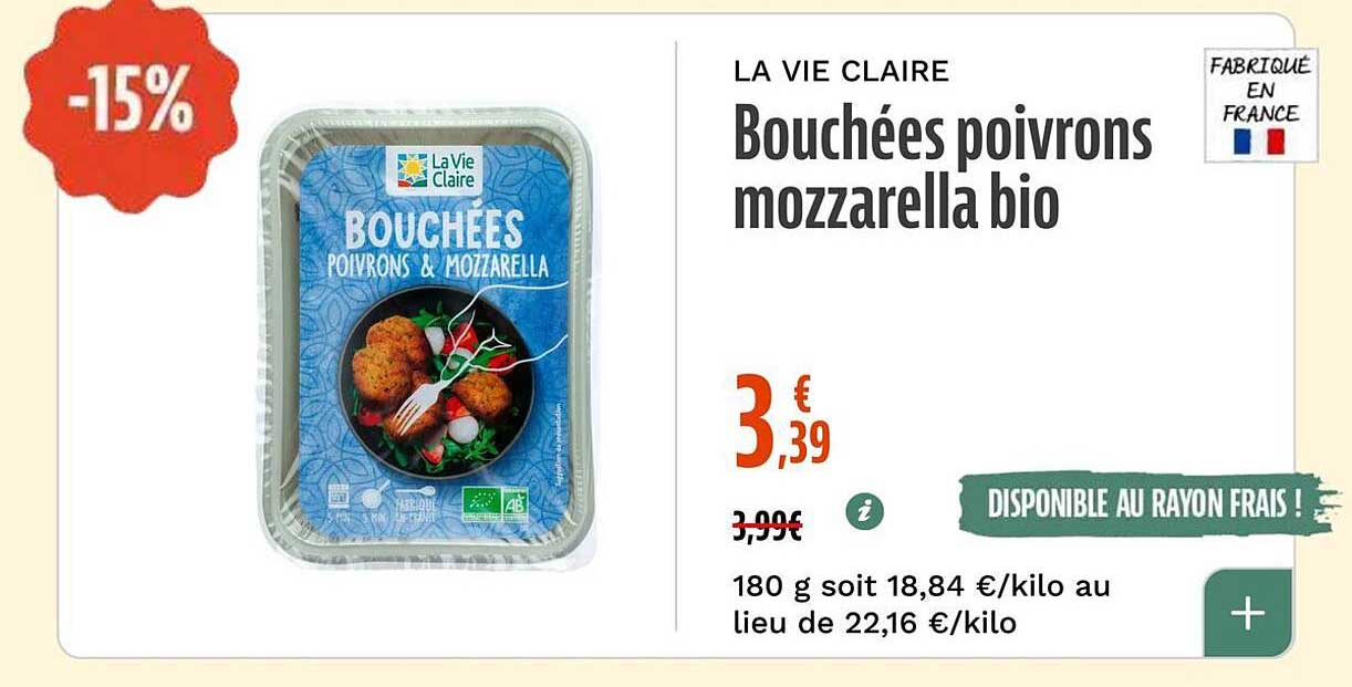 Bouchées poivrons mozzarella bio