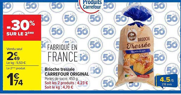 Brioche tressée CARREFOUR ORIGINAL
