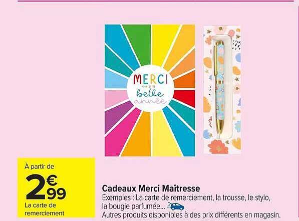 Cadeaux Merci Maîtresse