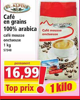 Café en grains 100% arabica café mousse onctueuse 1 kg