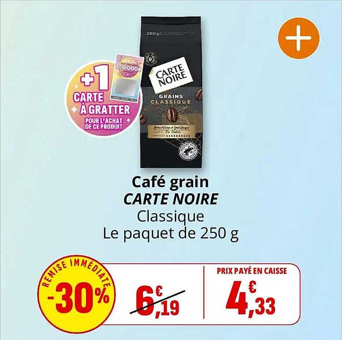 Café grain CARTE NOIRE Classique Le paquet de 250 g