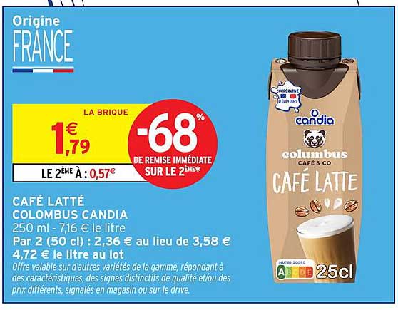 CAFÉ LATTE COLOMBUS CANDIA