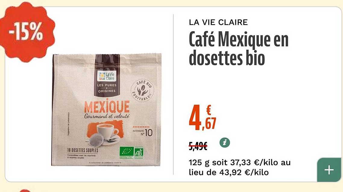 Café Mexique en dosettes bio