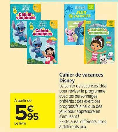Cahier de vacances Disney