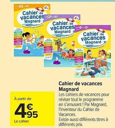 Cahier de vacances Magnard