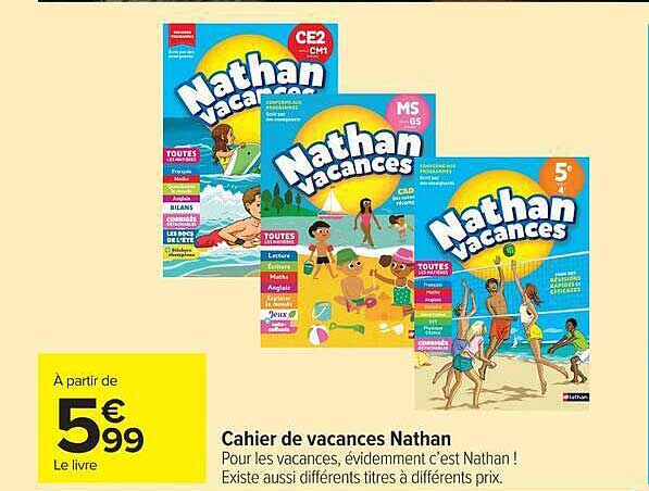 Cahier de vacances Nathan