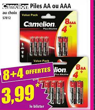 Camelion Piles AA ou AAA au choix 57812