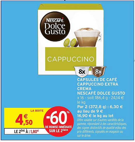 CAPSULES DE CAFÉ CAPPUCCINO EXTRA CREMA NESCAFÉ DOLCE GUSTO