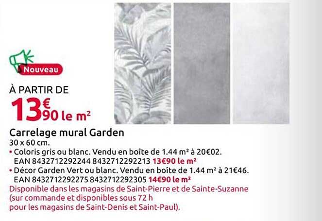Carrelage mural Garden